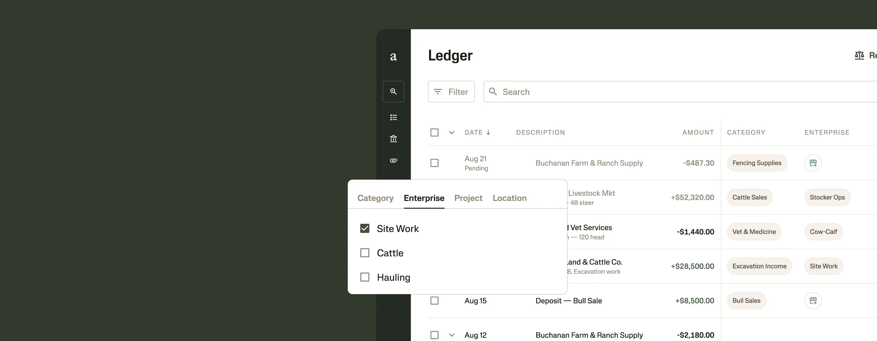 Farm operator reviewing finances across bookkeeping and payments dashboards