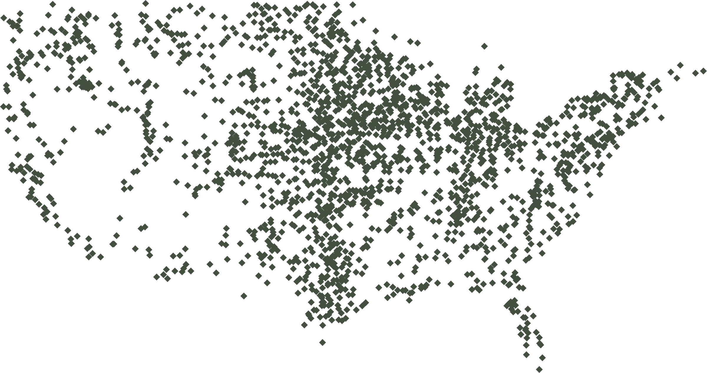 Map markers showing locations of Ambrook customers