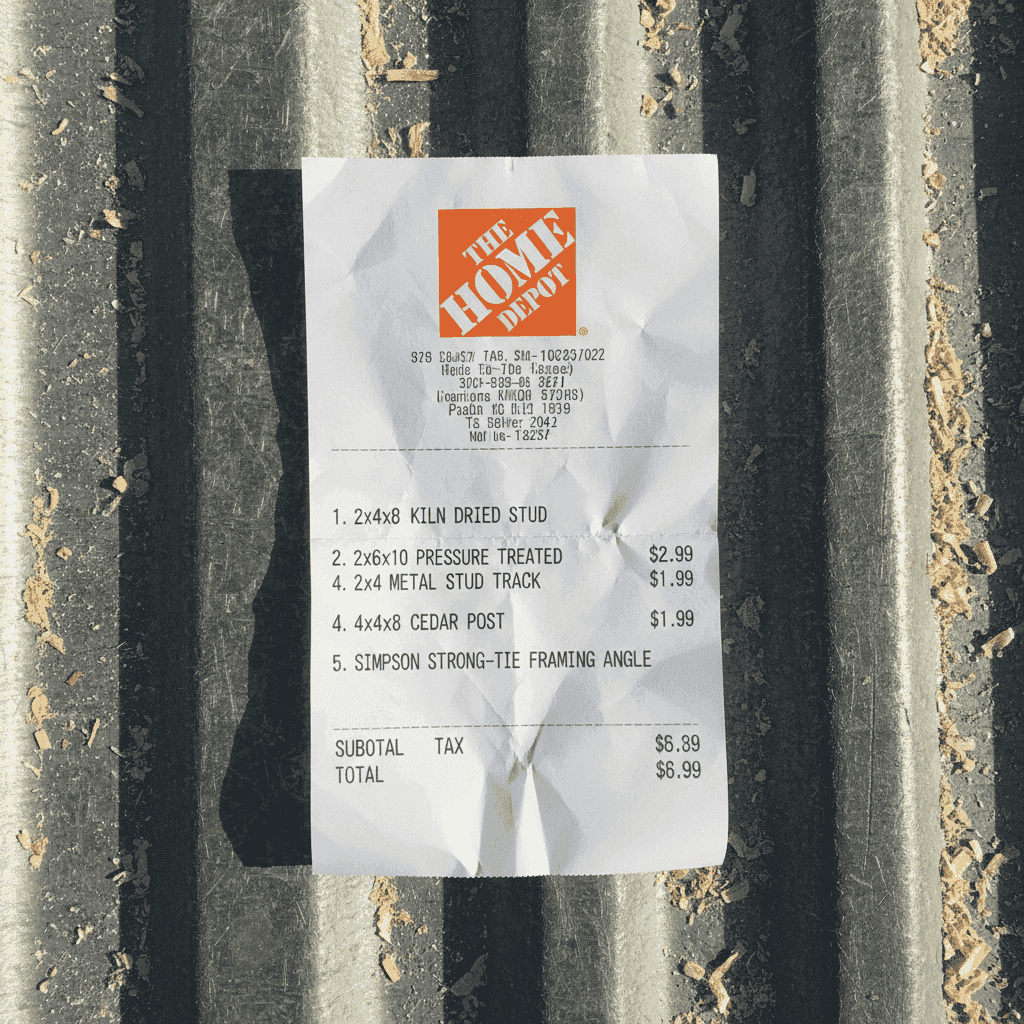 Home Depot receipt