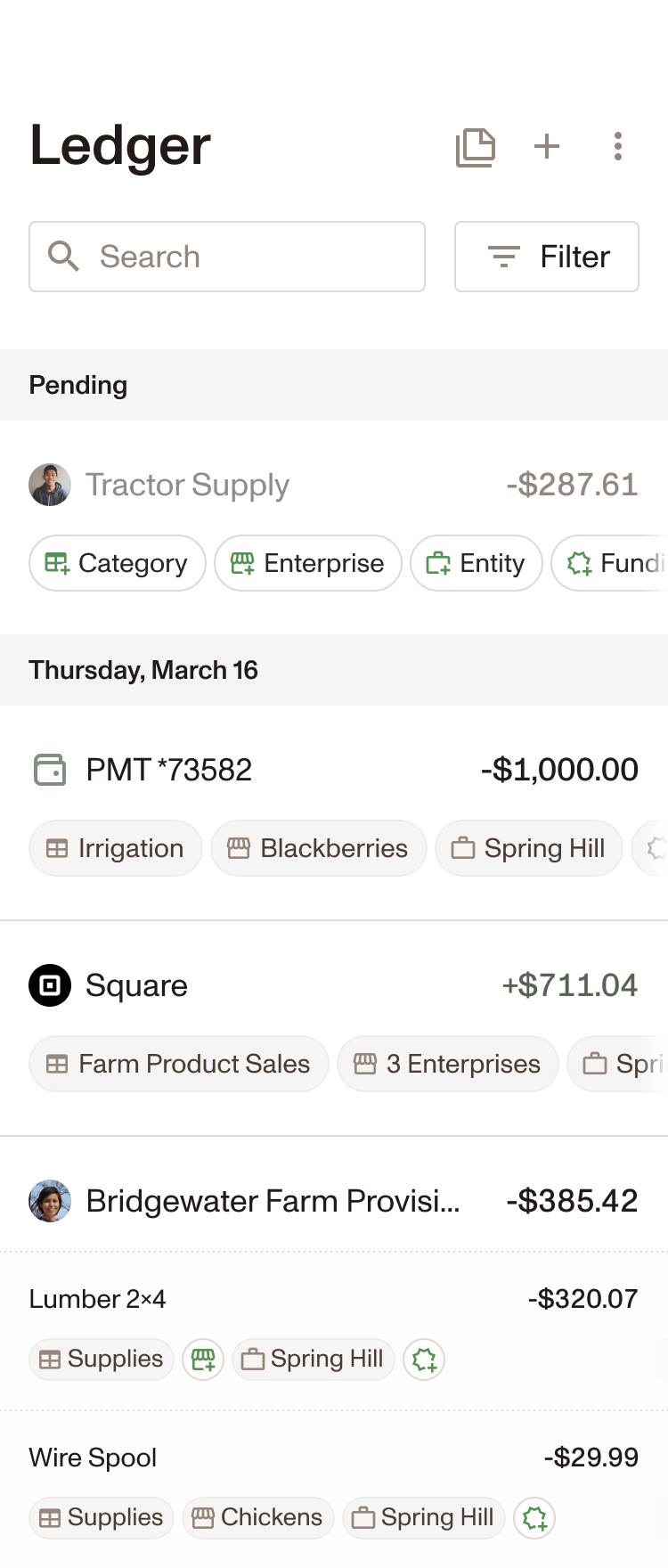 Mockup of Ambrook Bookkeeping feature