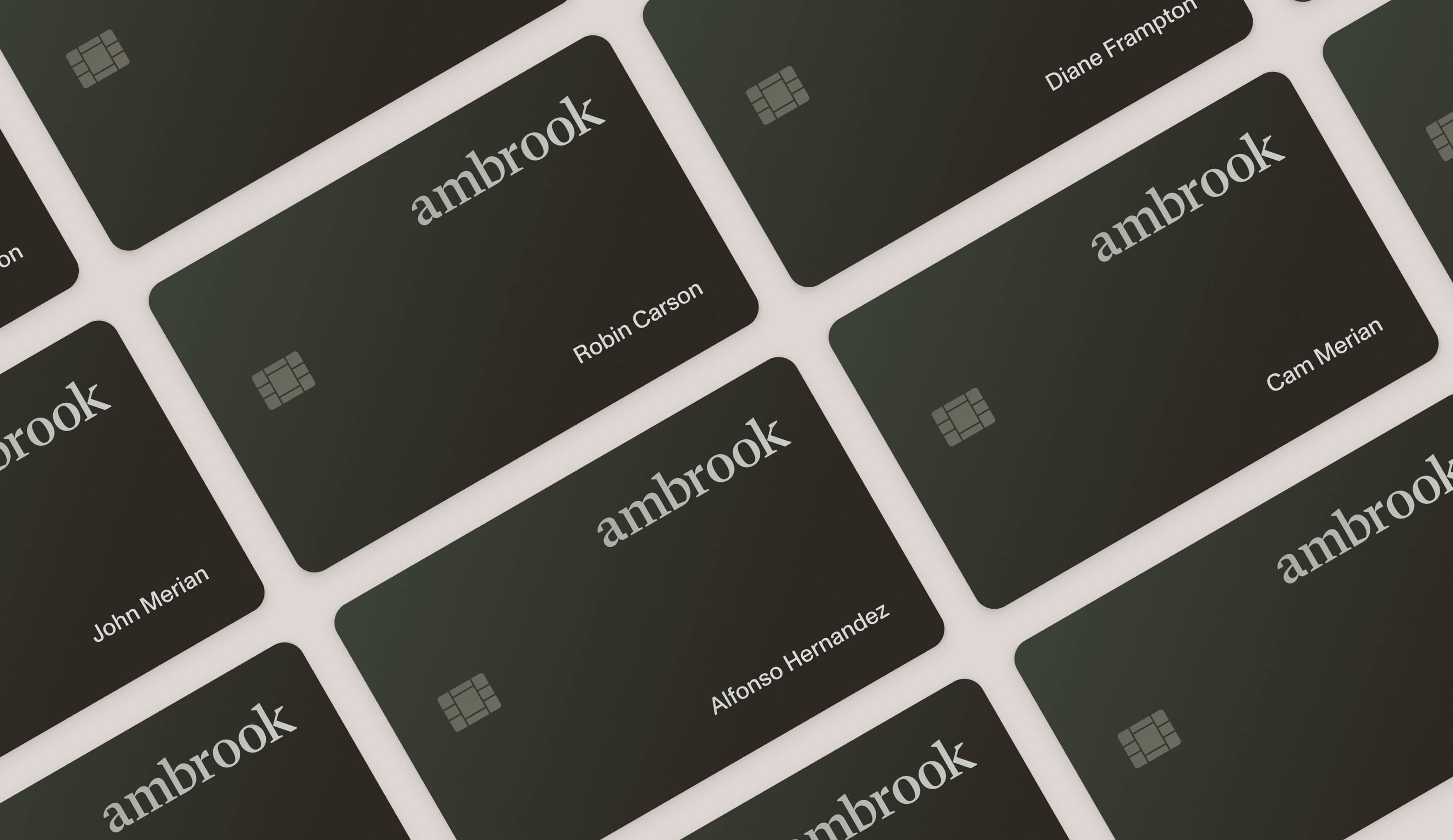 A collage of Ambrook cards
